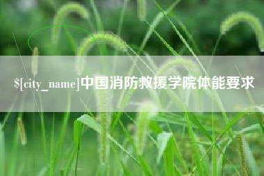 宿州中国消防救援学院体能要求