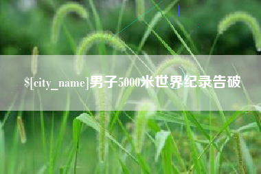 宿州男子5000米世界纪录告破