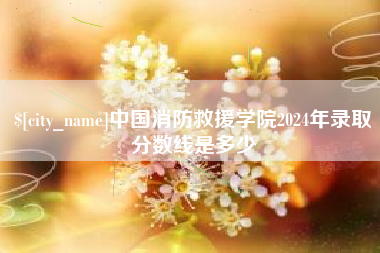 宿州中国消防救援学院2024年录取分数线是多少
