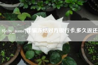 宿州诈骗冻结对方银行卡,多久返还