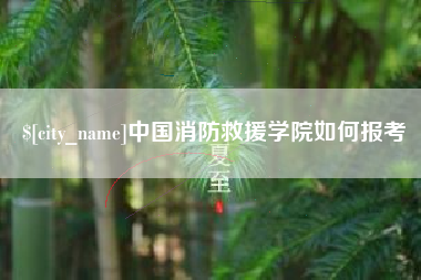 宿州中国消防救援学院如何报考