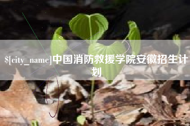 宿州中国消防救援学院安徽招生计划