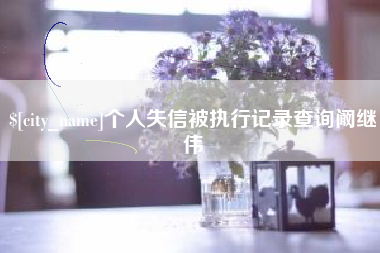 宿州个人失信被执行记录查询阚继伟