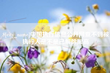 宿州中国执行信息公开网查不到被执行人是不是已解除限高