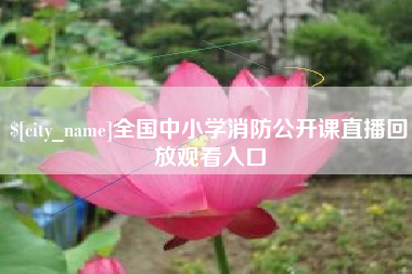 宿州全国中小学消防公开课直播回放观看入口
