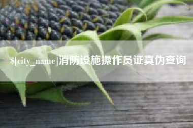 宿州消防设施操作员证真伪查询