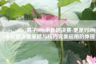 宿州男子5000米长跑决赛-更是对5000米长跑决赛策略与技巧完美运用的体现