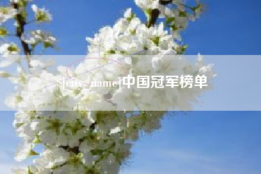 宿州中国冠军榜单