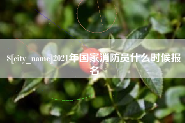 宿州2021年国家消防员什么时候报名