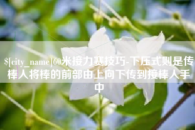 宿州60米接力赛技巧-下压式则是传棒人将棒的前部由上向下传到接棒人手中