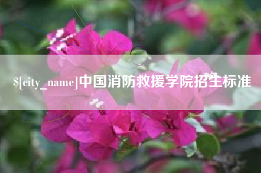 宿州中国消防救援学院招生标准