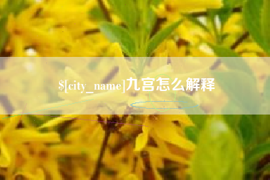 宿州九宫怎么解释